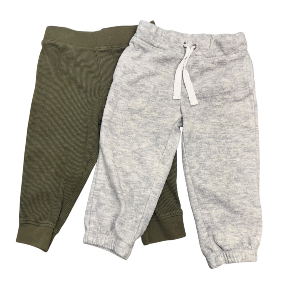 💥Lot of 2- 24 months Carter's Gray and Garanimal Green Kids' Sweatpants